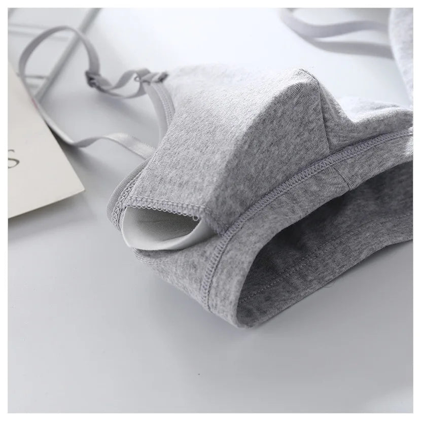 Cotton Bras For Women Push-Up Bra Non-Wire Brassiere Sexy Lingerie Comfort Braette Solid Color Breathable Underwear V-Neck Tops