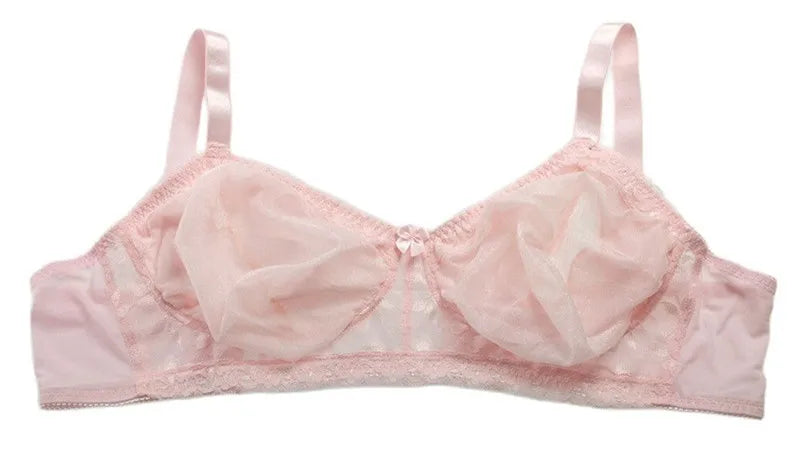 D-H Huge Cup See-Through Pocket Bra Shemale Drag Queen Crossdresser Mastectomy Bra for Silicone Breast Forms Fake Boobs