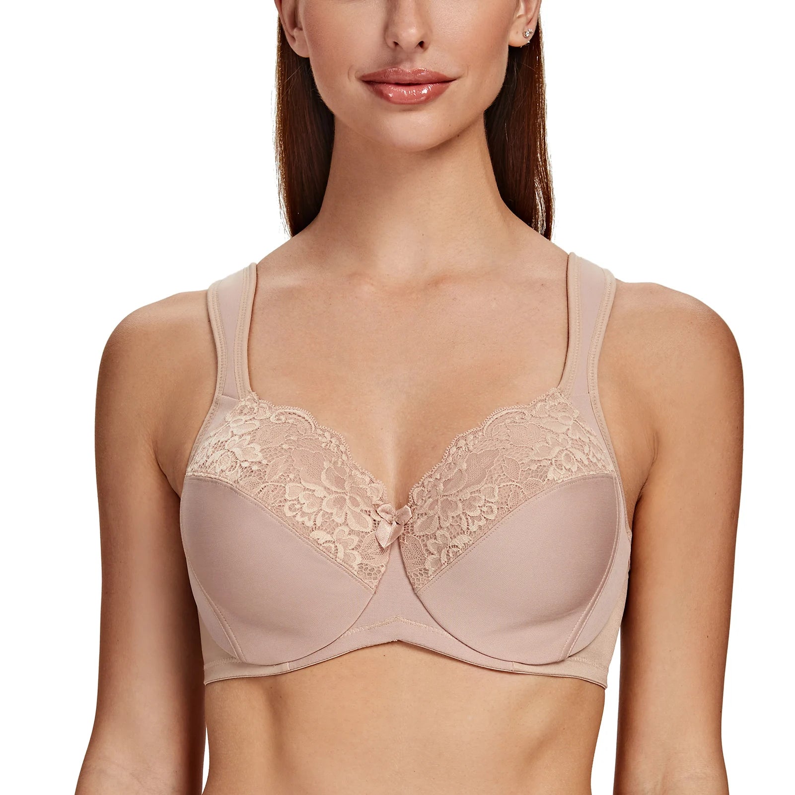 Women's Minimizer Full Coverage Underwire Bra Sexy Lace Comfortable Cushion Strap