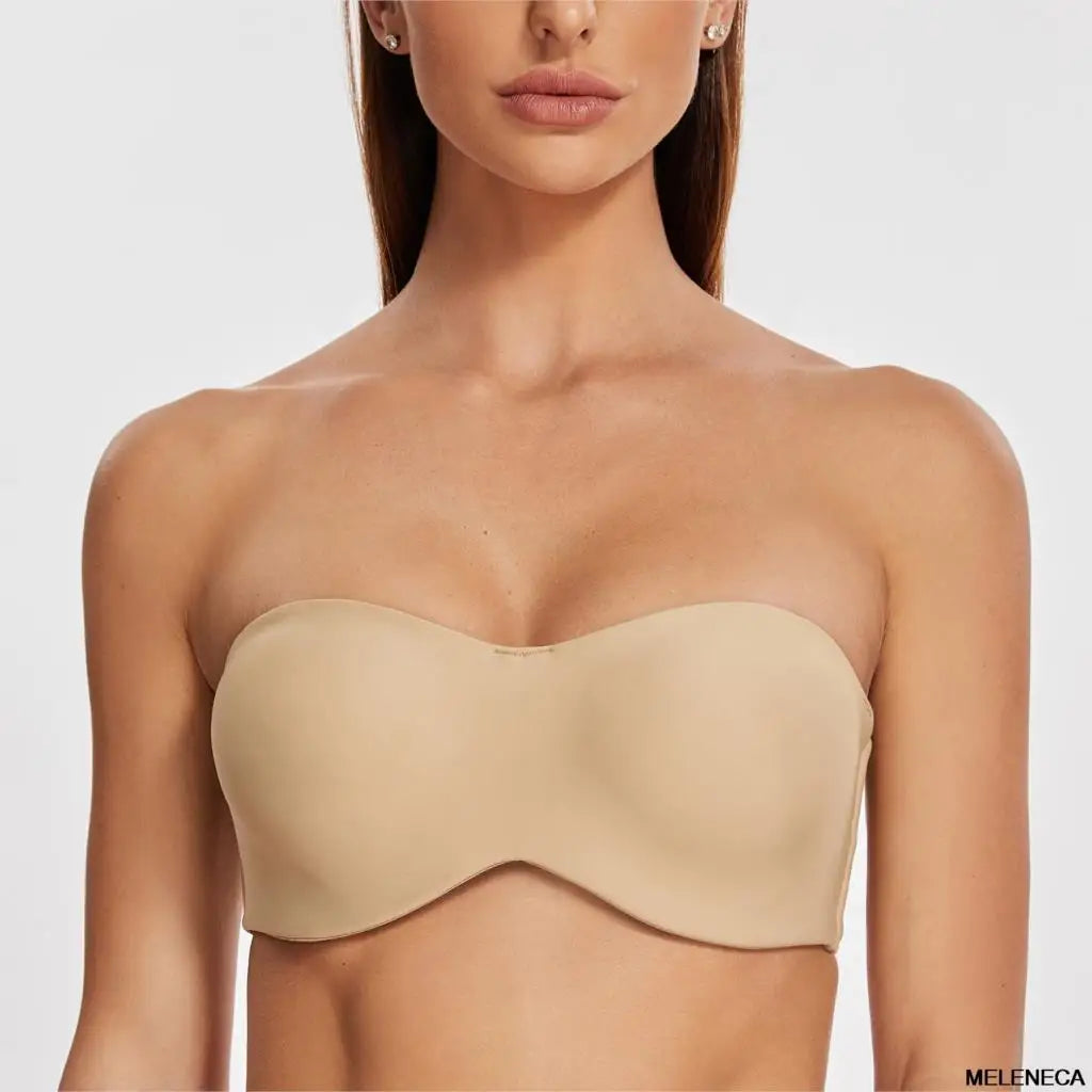 Women's Strapless Bra for Large Bust Minimizer Unlined Bandeau with Underwire
