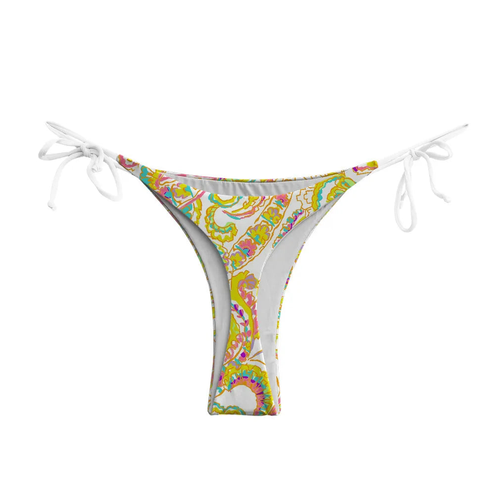 Womens Bikini Bottoms Wholesale Sexy Swimsuit Thong Vintage Swimwear Printing Brazilian Biquini Designer Bikinis T-back Cheeky