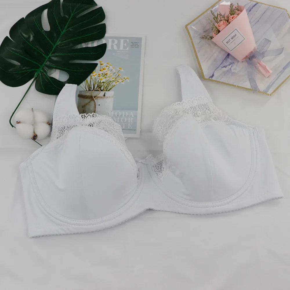 Womens Bras Lace Bralette Light Padded Underwired Perspective Brassiere Big Bust Sexy Lingerie Underwear D DD E F G Cup
