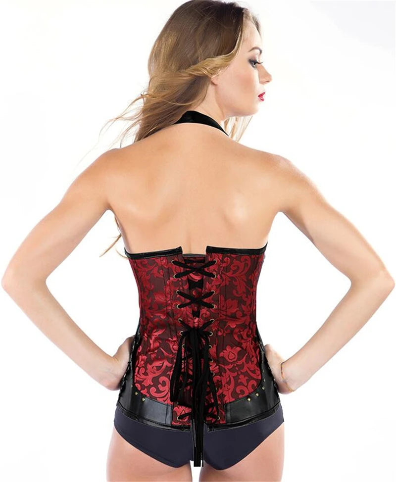 Corset Luxury Sexy Lace Up Pu Leather Gothic Corsets Lingerie Tops Shapewear and Bustiers Steampunk Corsetlet Slim Hot Sale