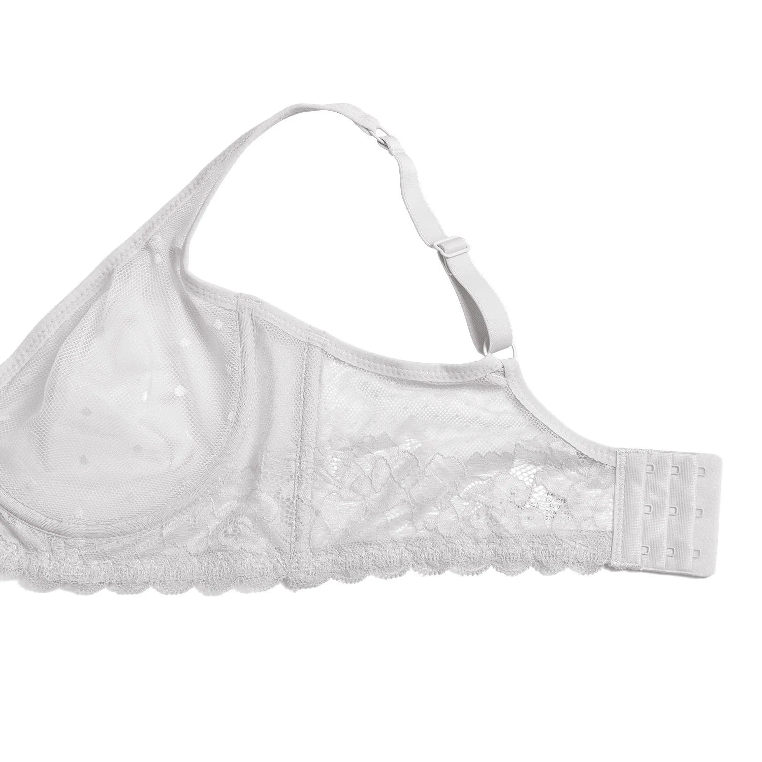 YBCG Nude Bra Unlined Hollow Mesh Lace Lingerie Full Coverage Underwire Bras for Women Plus Size Bralette See Through Underwear