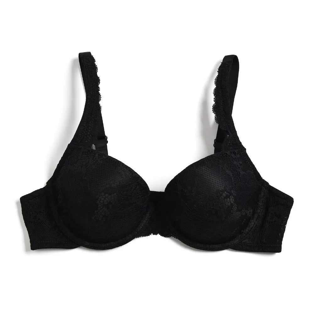 Push Up Women's Bra Sexy Everyday Floral Embroidery Underwire Lace Bralette Plus Size A B C D DD E Cups 70 75 80 85 90 95 100