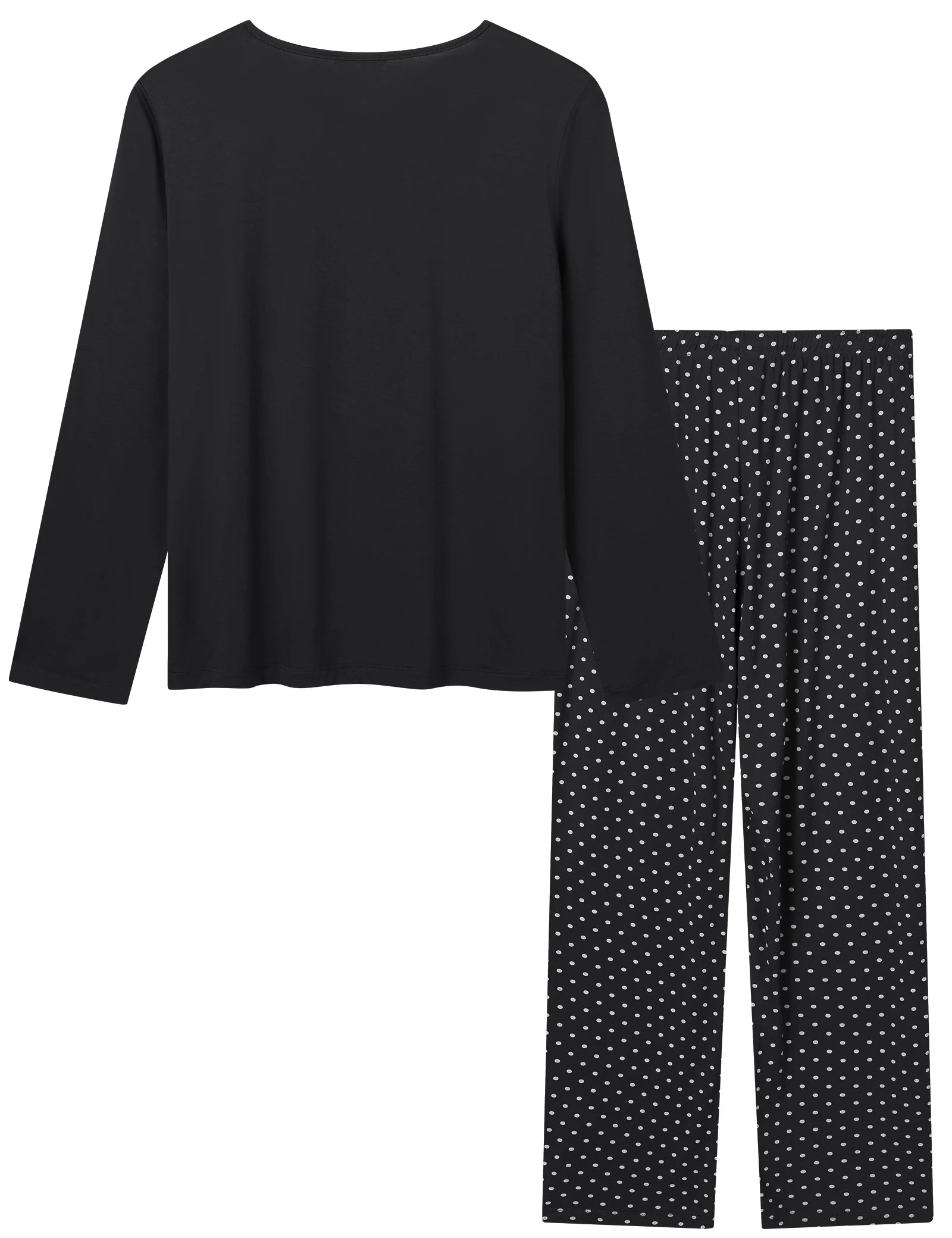 Joyaria Round Neck Pajama for Women Long Sleeve Top and Pants Pjs Set with Pockets