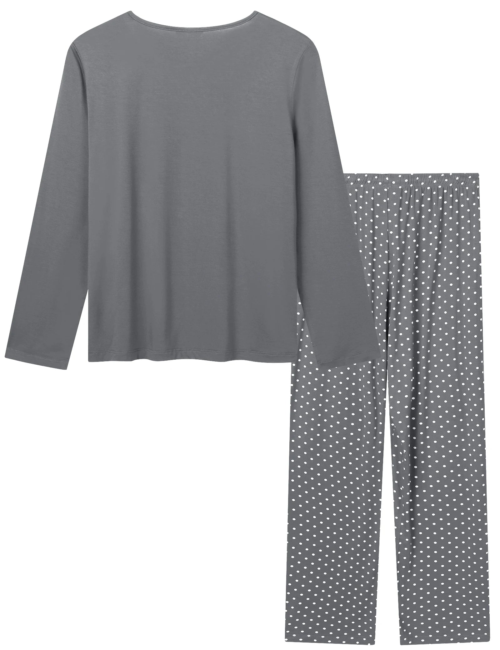 Joyaria Round Neck Pajama for Women Long Sleeve Top and Pants Pjs Set with Pockets