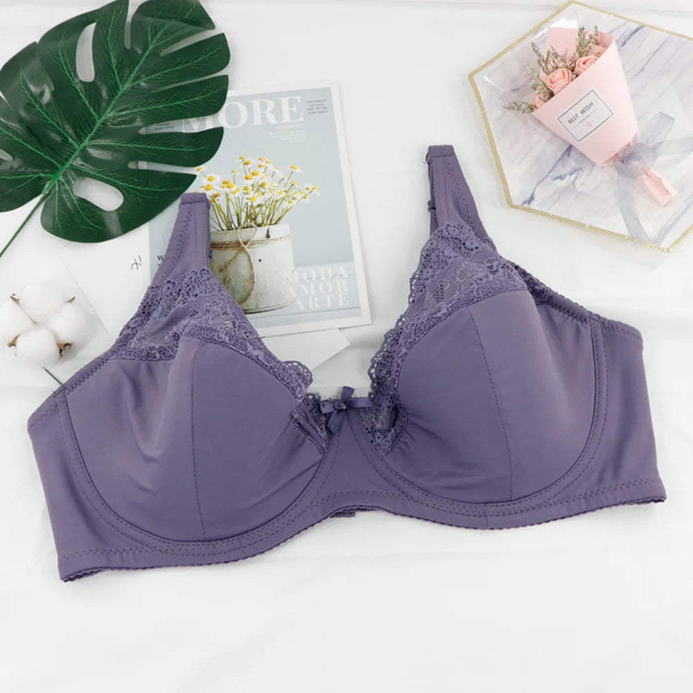 Womens Bras Lace Bralette Light Padded Underwired Perspective Brassiere Big Bust Sexy Lingerie Underwear D DD E F G Cup