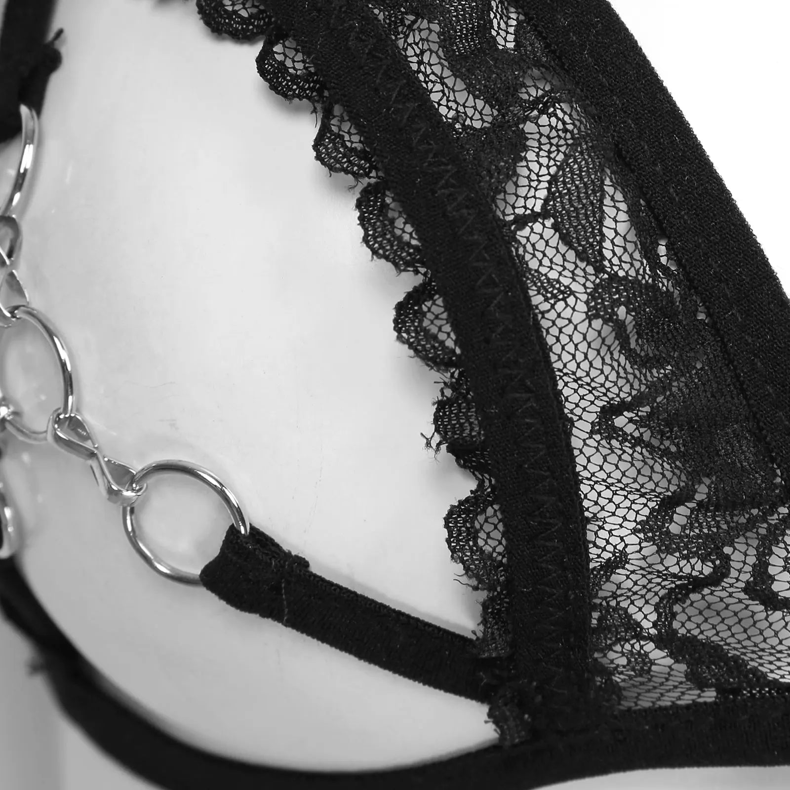 Womens Sheer Mesh Floral Lace Nipple Split Wire-Free Unlined Bikini Bra Triangle Bralette Exotic Open Cups Bras Plus Size