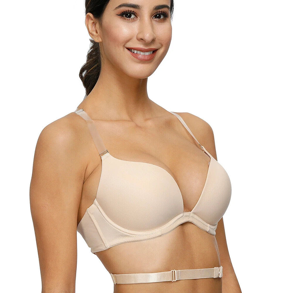 New Sexy Bra For Women Plunge Multiway Underwire Padded Push Up Bras A B C D E 65 70 75 80 85 90 95 100