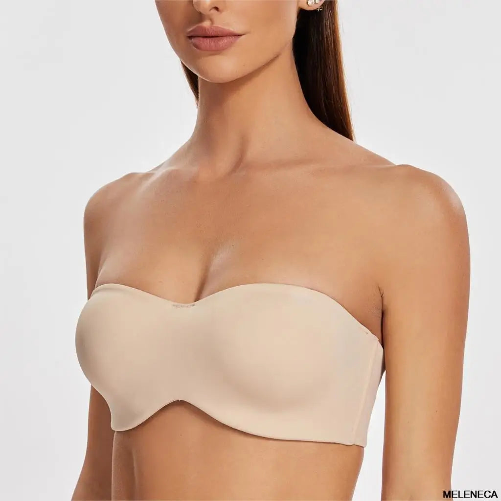 Women's Strapless Bra for Large Bust Minimizer Unlined Bandeau with Underwire