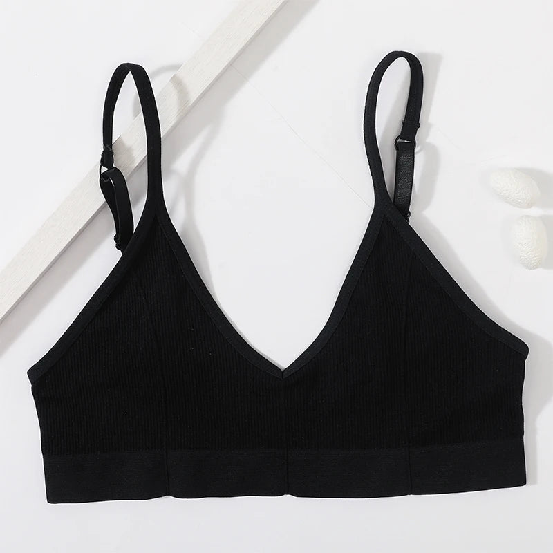 Seamless Bras For Women U Back Crop Tops Unlined Bralette Sports Bra Sexy Lingerie Wireless Brassiere Female Ribbed Underwear