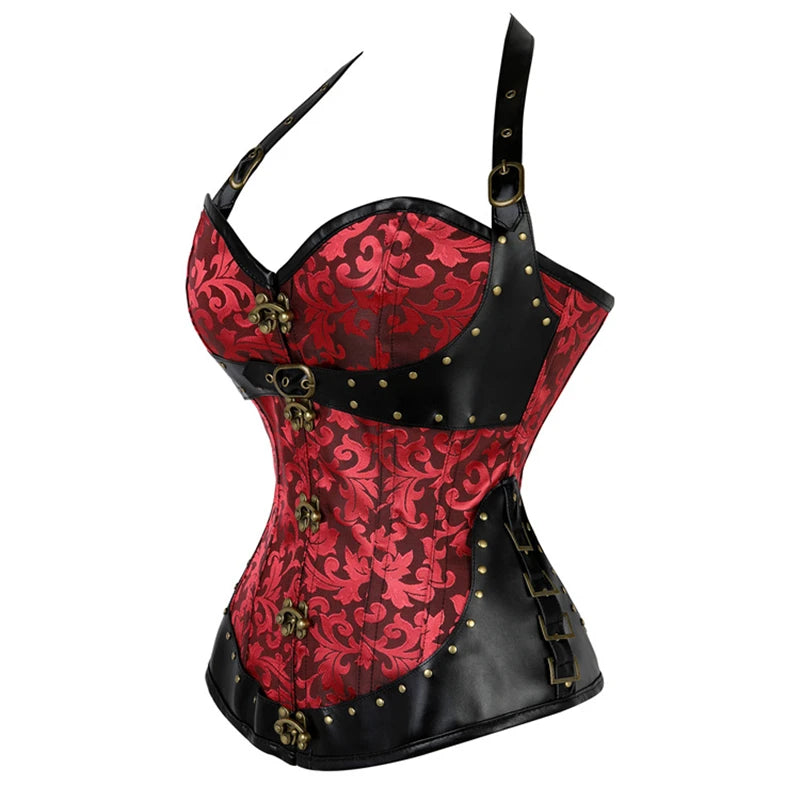 Corset Luxury Sexy Lace Up Pu Leather Gothic Corsets Lingerie Tops Shapewear and Bustiers Steampunk Corsetlet Slim Hot Sale