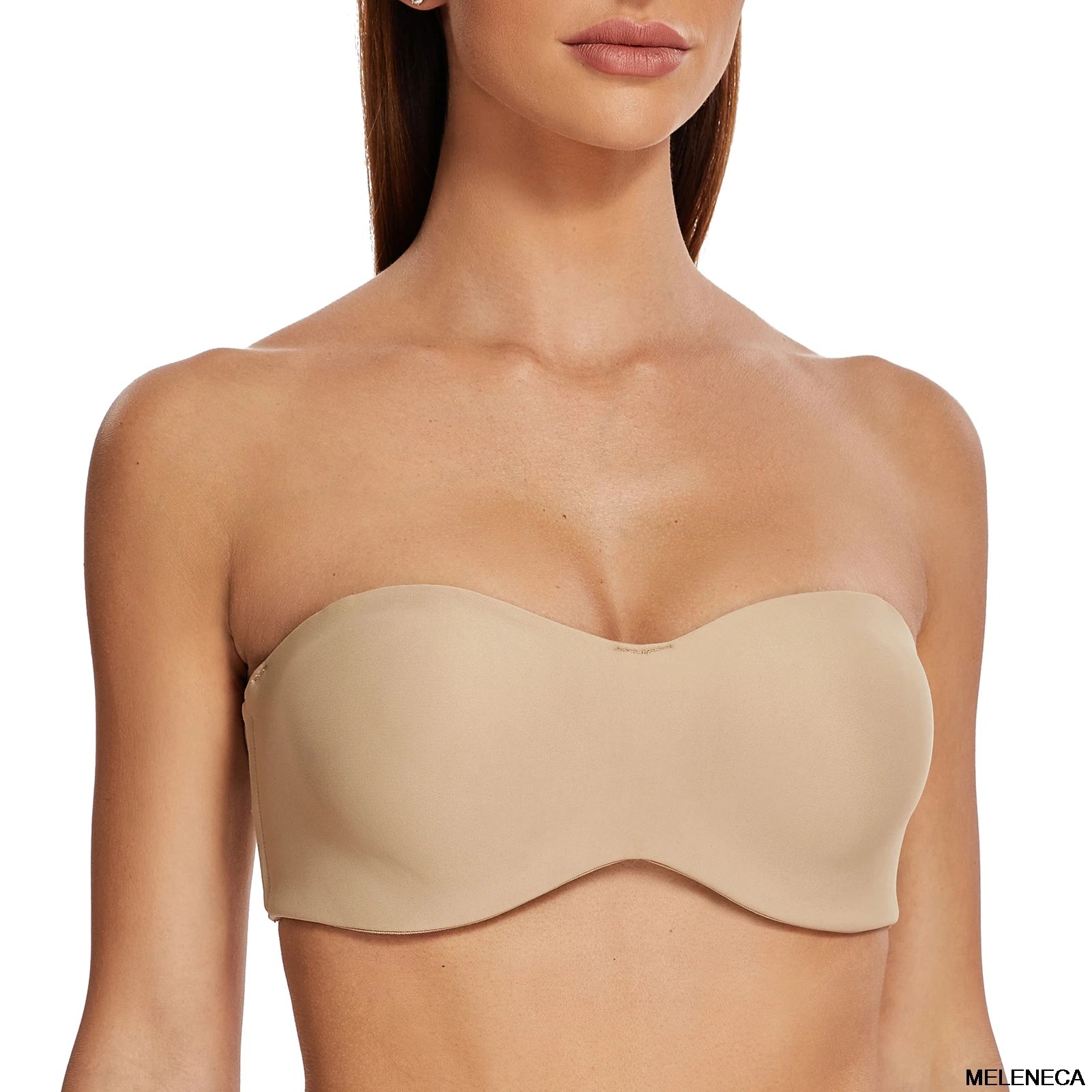 Women's Strapless Bra for Large Bust Minimizer Unlined Bandeau with Underwire