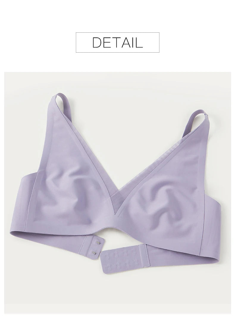 SUJIIN Plunge Push Up Bra for Small Chest Women Wireless Seamless Bralettes Comfortable Soft Padded Sexy Bra Women's Underwear