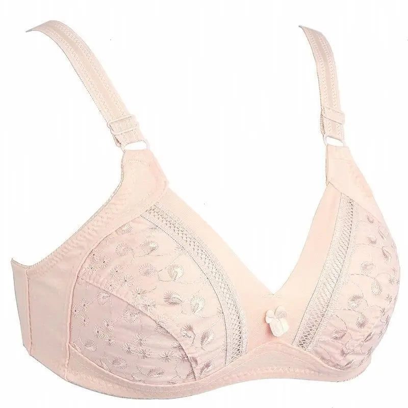 Cotton bra wirefree full coverage lace bralette top women underwear lingerie Breathable embroidery Hollow out Minimizer bras C23