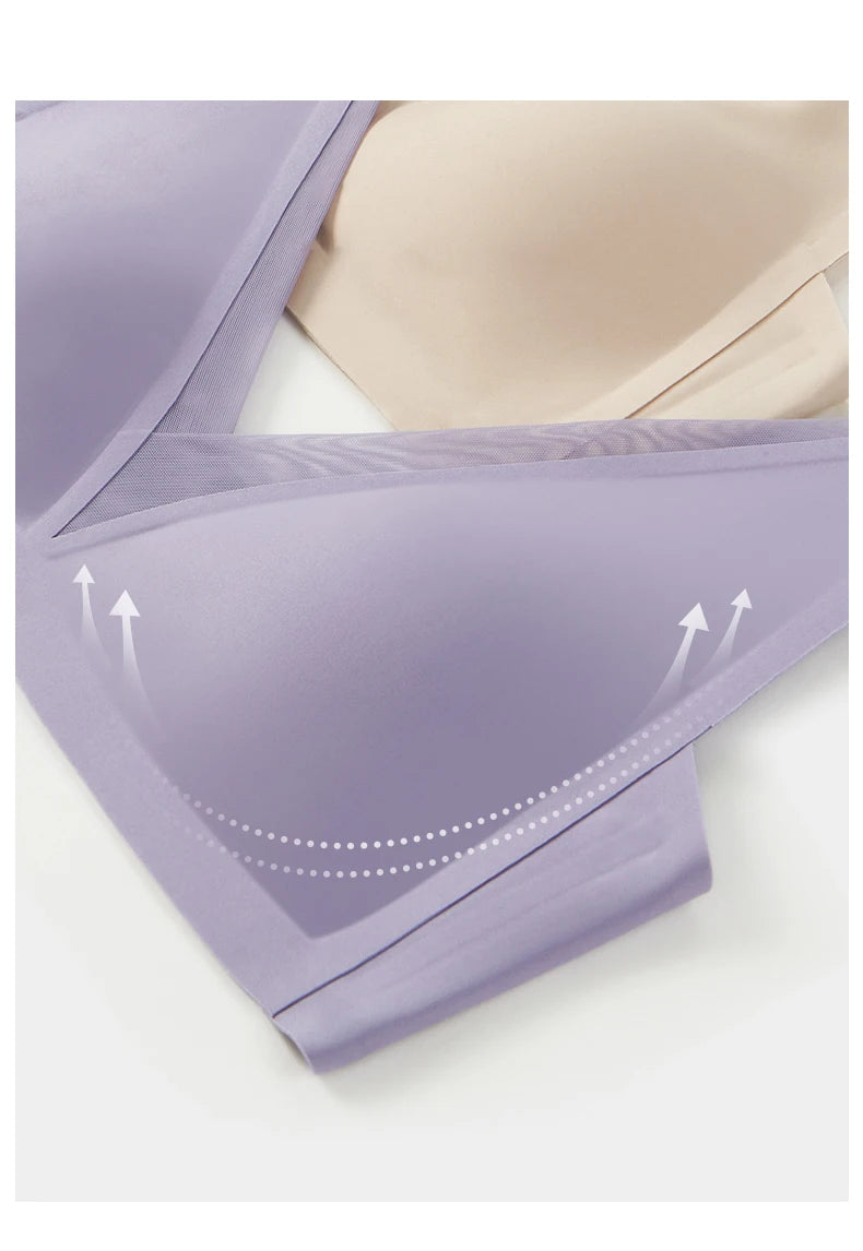 SUJIIN Plunge Push Up Bra for Small Chest Women Wireless Seamless Bralettes Comfortable Soft Padded Sexy Bra Women's Underwear