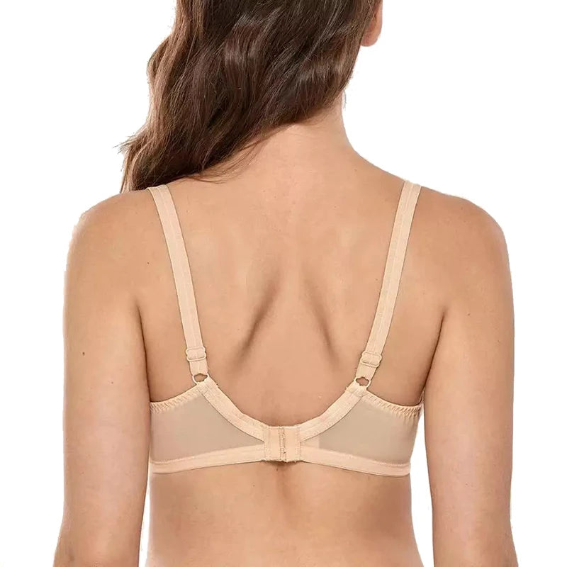 Women's Lace Minimizer Bras Full Coverage Non-Padded Underwire Lingerie Support Unlined Sexy Bralette 36 38 40 42 D DD E F