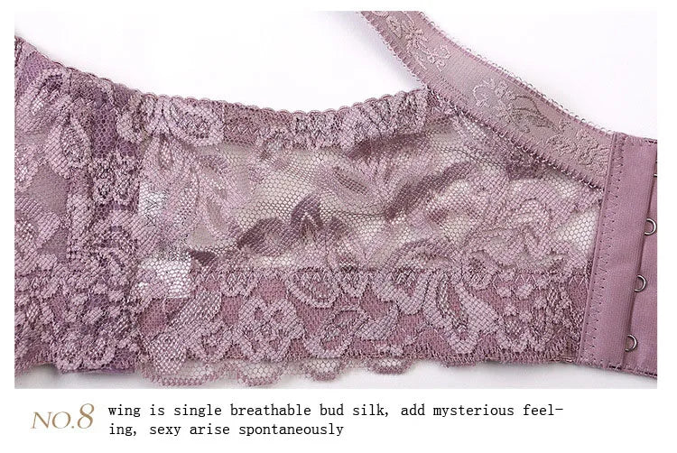 Plus Size Bras Full Lace Breathable Push Up Bra Fashion Sexy Women Underwear Brassiere Gather Lingerie Bralette