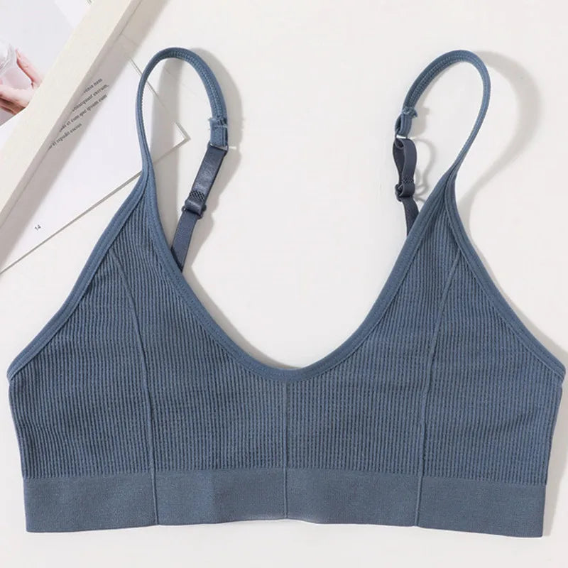 Seamless Bras For Women U Back Crop Tops Unlined Bralette Sports Bra Sexy Lingerie Wireless Brassiere Female Ribbed Underwear