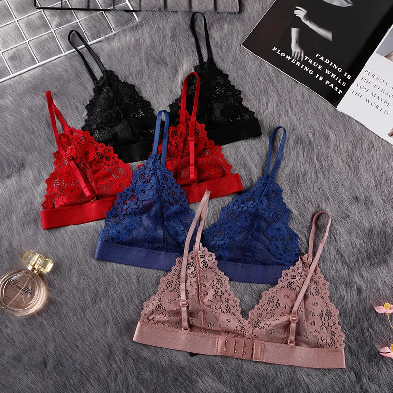BANNIROU 1Pcs Sexy Bra For Woman Lace Thin Underwear Female Transparent Bras For Women Lace Sexy Lingerie Bralette For Ladies