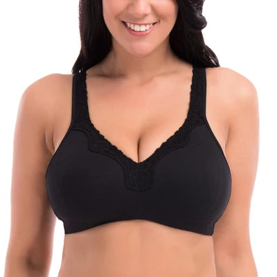 Bras  for Women  New Plus Size Underwear 95% Cotton Full Large Cup Comfortable Seamless Wireless Ultra-thin  Brassiere 115DEF