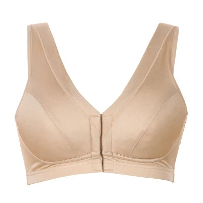 Women Front closure Bras Unlined Seamless Bra Full cup Tank back 100% REAL silk lingerie