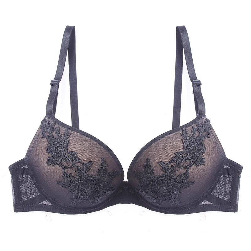 Luxury Women Bra Briefs Set Sexy Floral Embroidery Push Up Bra Panty Underwear Sets Female Lingerie Brassiere Seamless Panties