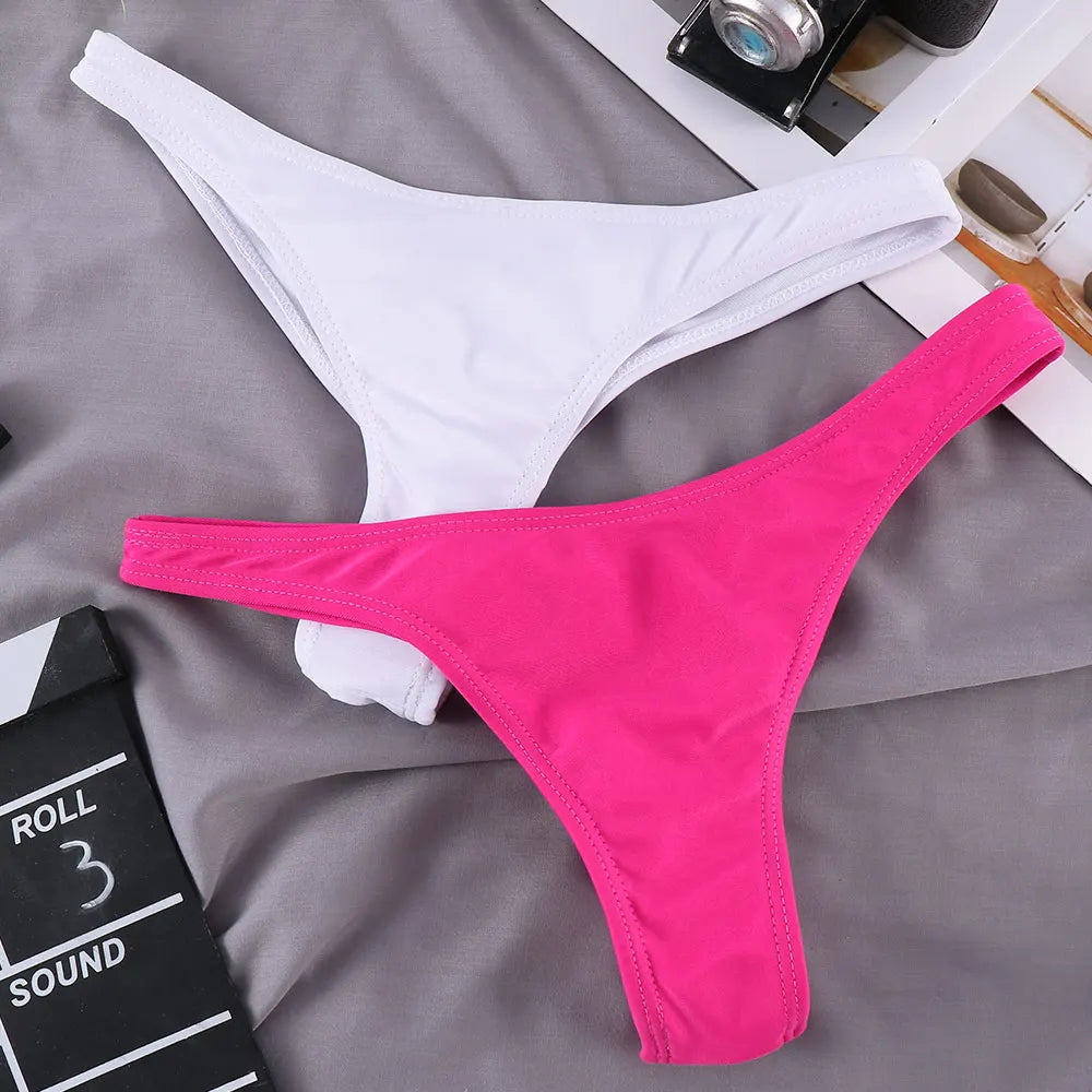 Classic Cut Short Bottoms Biquini Swim Ladies Swimsuit Women Briefs Bikini Bottom Side Ties Brazilian Thong Swimsuit