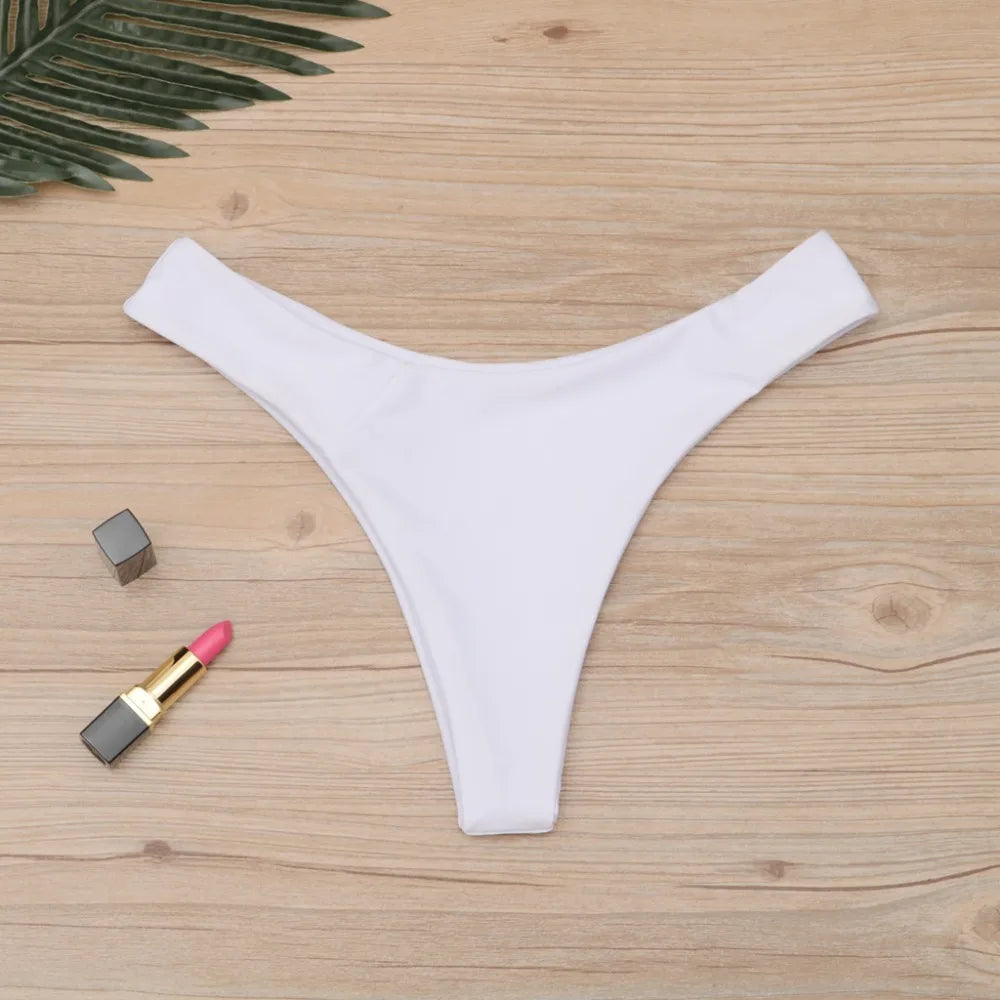 2025 Sexy Bikini Bottoms Brazilian Swimwear Women Briefs Thong Low Waist Swimsuit Bottom Solid Cheeky Bikini Bottom Swim Trunks