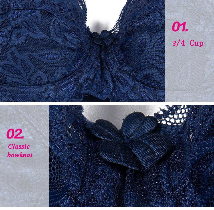 Bralette Women Lace Bra Thin Underwire Push Up Bra Underwear Sexy Lingerie Brassiere Embroidery