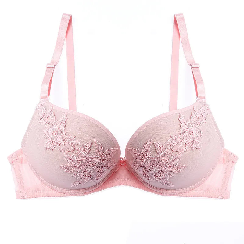 Luxury Women Bra Briefs Set Sexy Floral Embroidery Push Up Bra Panty Underwear Sets Female Lingerie Brassiere Seamless Panties