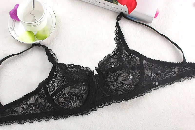 Bralette Women Lace Bra Thin Underwire Push Up Bra Underwear Sexy Lingerie Brassiere Embroidery