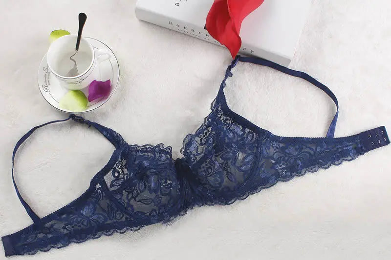 Bralette Women Lace Bra Thin Underwire Push Up Bra Underwear Sexy Lingerie Brassiere Embroidery
