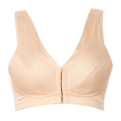 Women Front closure Bras Unlined Seamless Bra Full cup Tank back 100% REAL silk lingerie