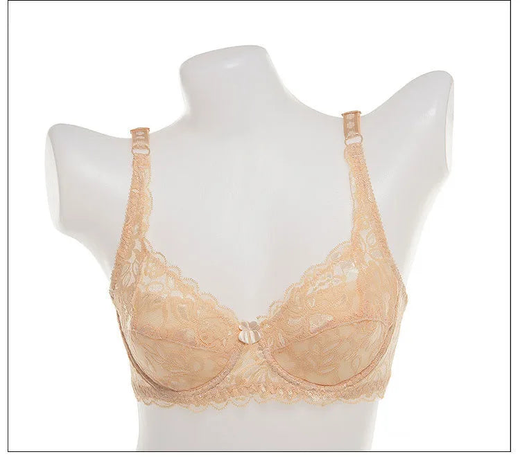 Bralette Women Lace Bra Thin Underwire Push Up Bra Underwear Sexy Lingerie Brassiere Embroidery