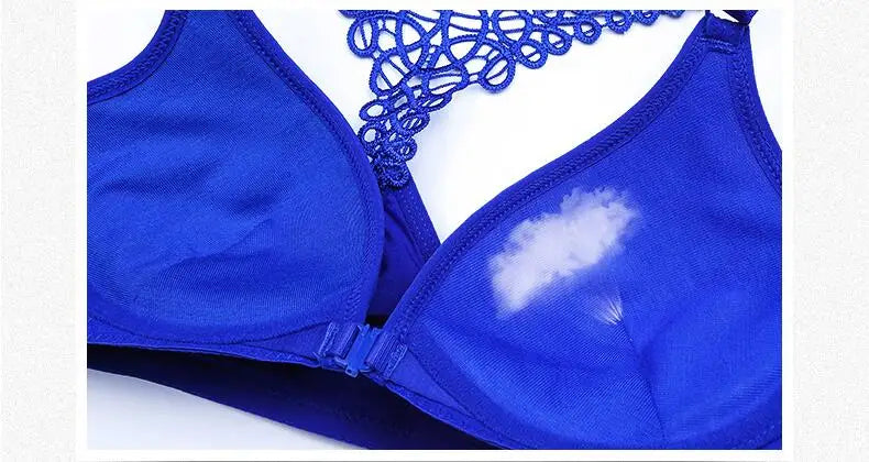 Push Up Women Plunge Bra Women Plus Size Backless Bras for Ladies Front Closure Underwire Bra  Sexy 3/4 Cup Padded Bralette
