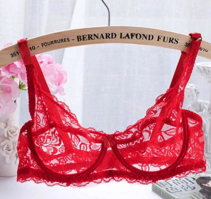 Bralette Women Lace Bra Thin Underwire Push Up Bra Underwear Sexy Lingerie Brassiere Embroidery