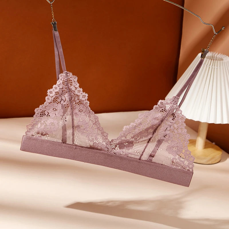 BANNIROU 1Pcs Sexy Bra For Woman Lace Thin Underwear Female Transparent Bras For Women Lace Sexy Lingerie Bralette For Ladies