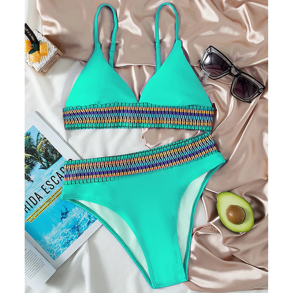 Sexy Bikini 2026 Women Swimwear High Waist Swimsuit Brazilian Bikinis Set 2 Pieces Women Bathing Suit Swim for Summer Beach Wear
