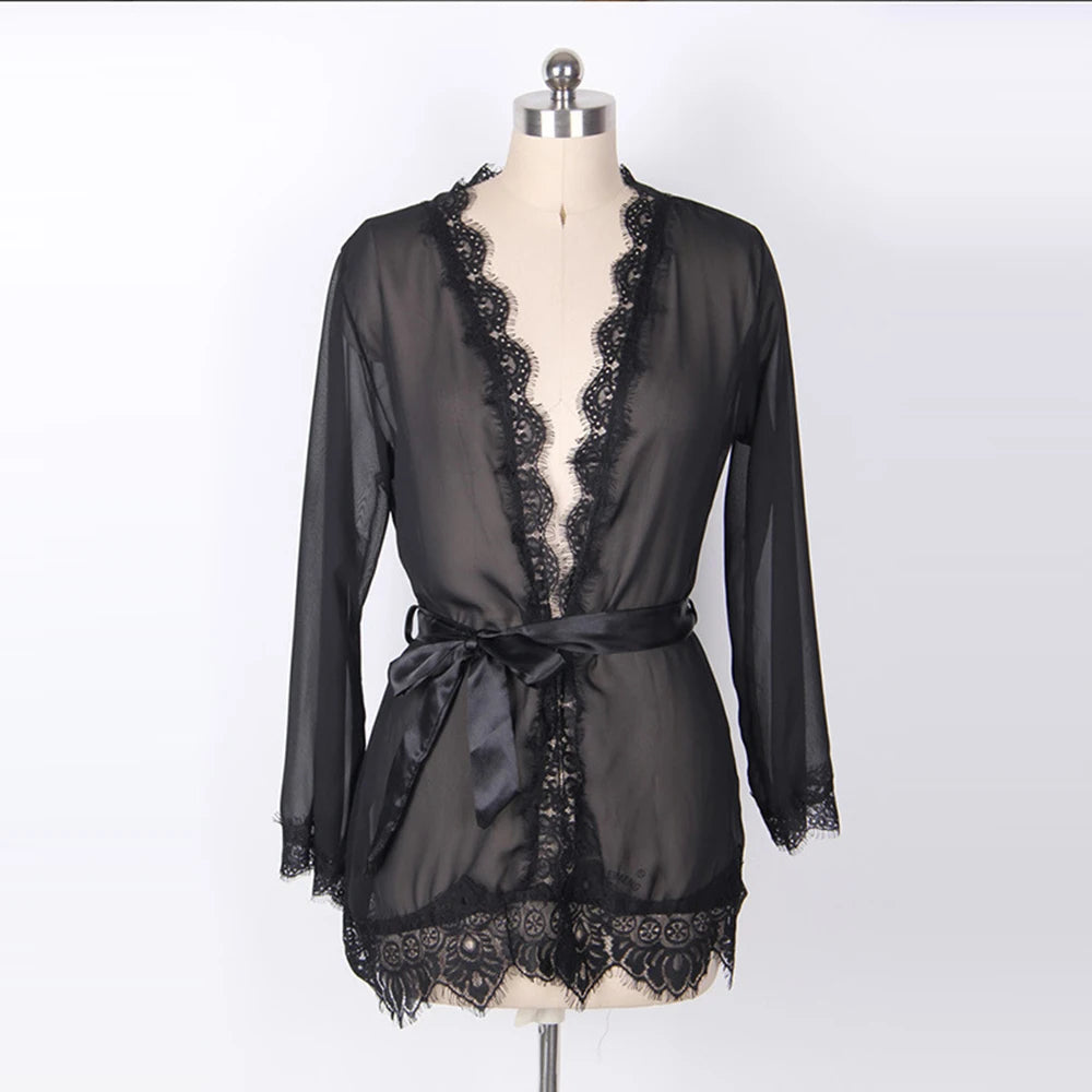 Sexy Lingerie Woman Erotic Pajamas Lace Lingerie Sex Clothes Babydoll Erotic Transparent Dress Black Sexy Lingerie Hot Dress