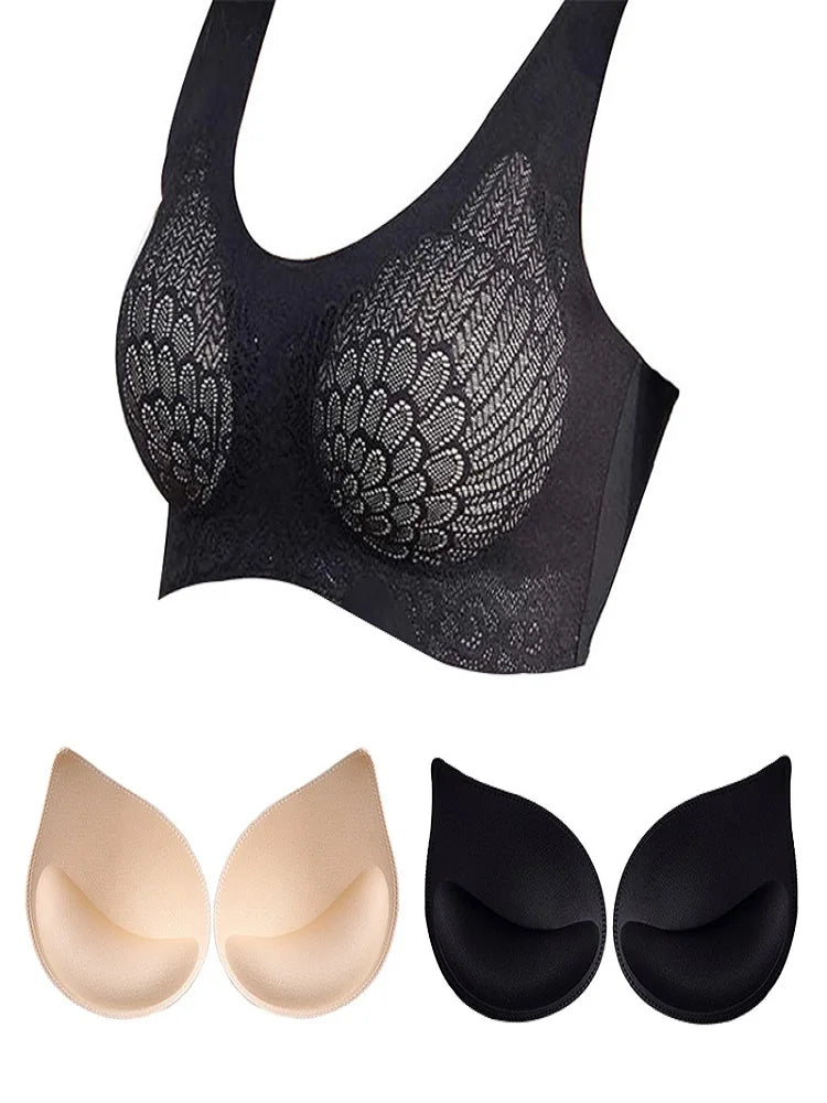 1-3 Pairs Woman Plunge Swimsuit Padded Set Sponge Thick  Foam Push Up Enhancer Chest Cup Bikini Inserts Bra Pad