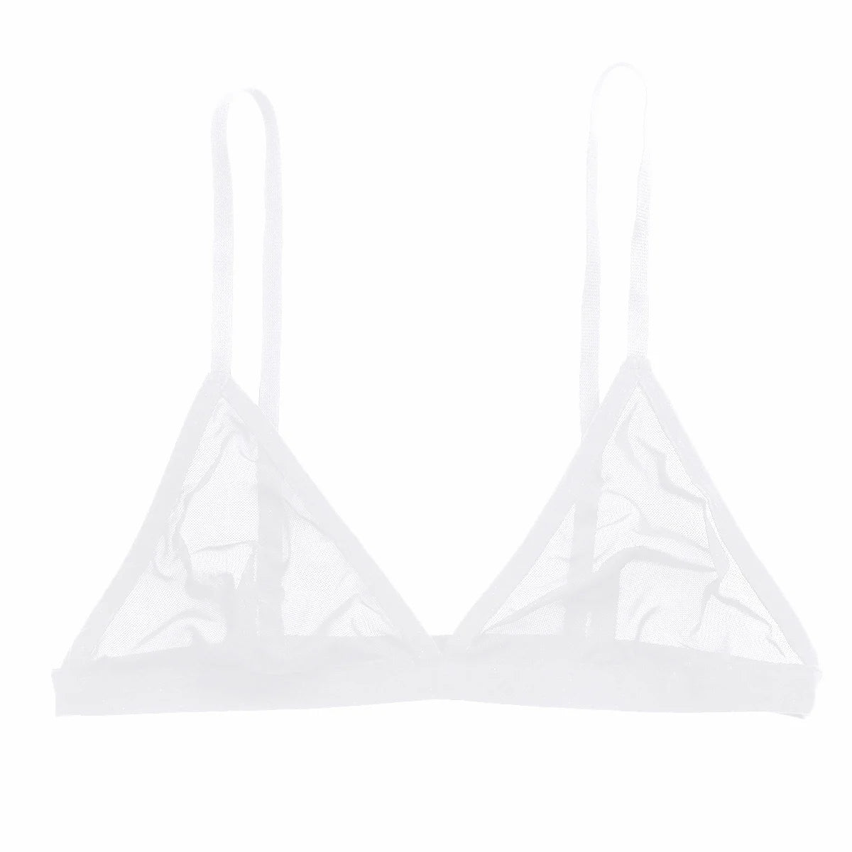 Womens Sheer Mesh Transparent Wireless Unlined Bra Tops Sexy Triangle Bralette Balconette Comfortable Brassiere Underwear