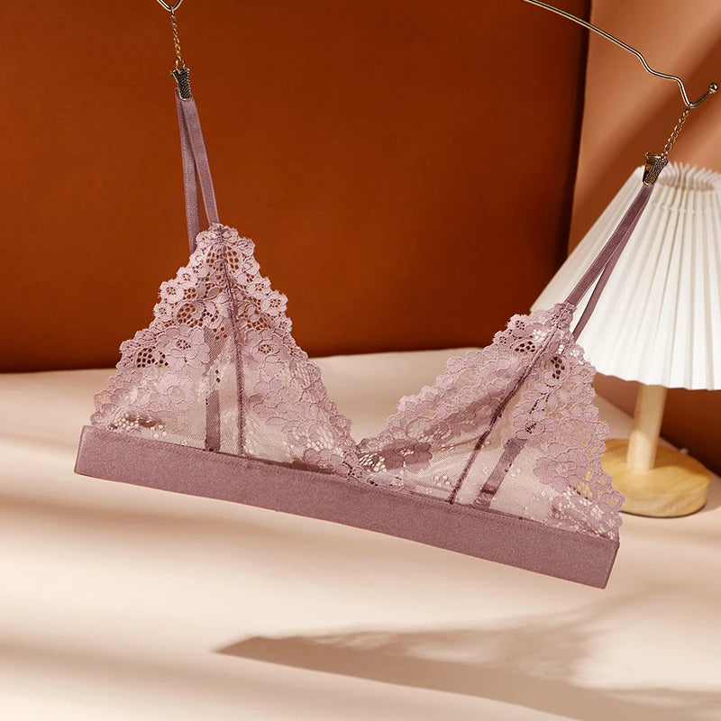 BANNIROU 1Pcs Sexy Bra For Woman Lace Thin Underwear Female Transparent Bras For Women Lace Sexy Lingerie Bralette For Ladies