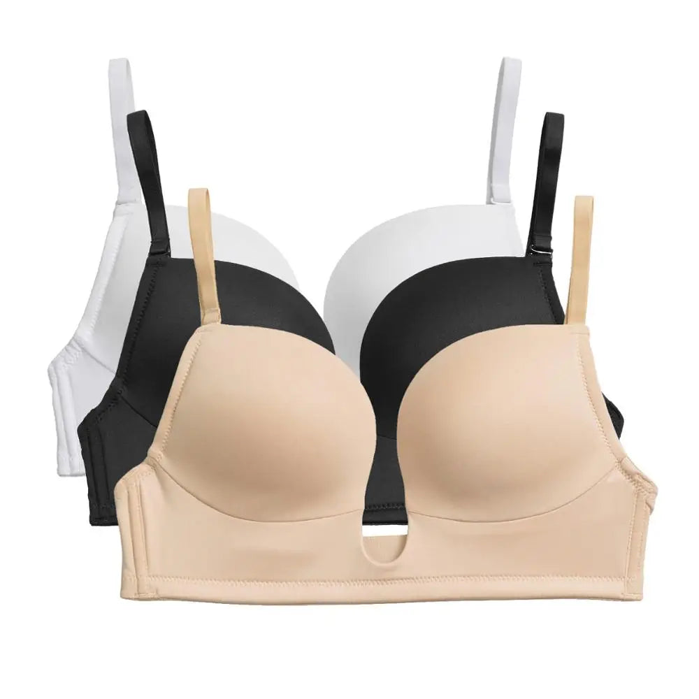 YBCG Deep Plunge Bra Push Up Lingerie Padded Low Cut Bras for Women Underwire Bralette Adjustable Convertible Strap Underwear