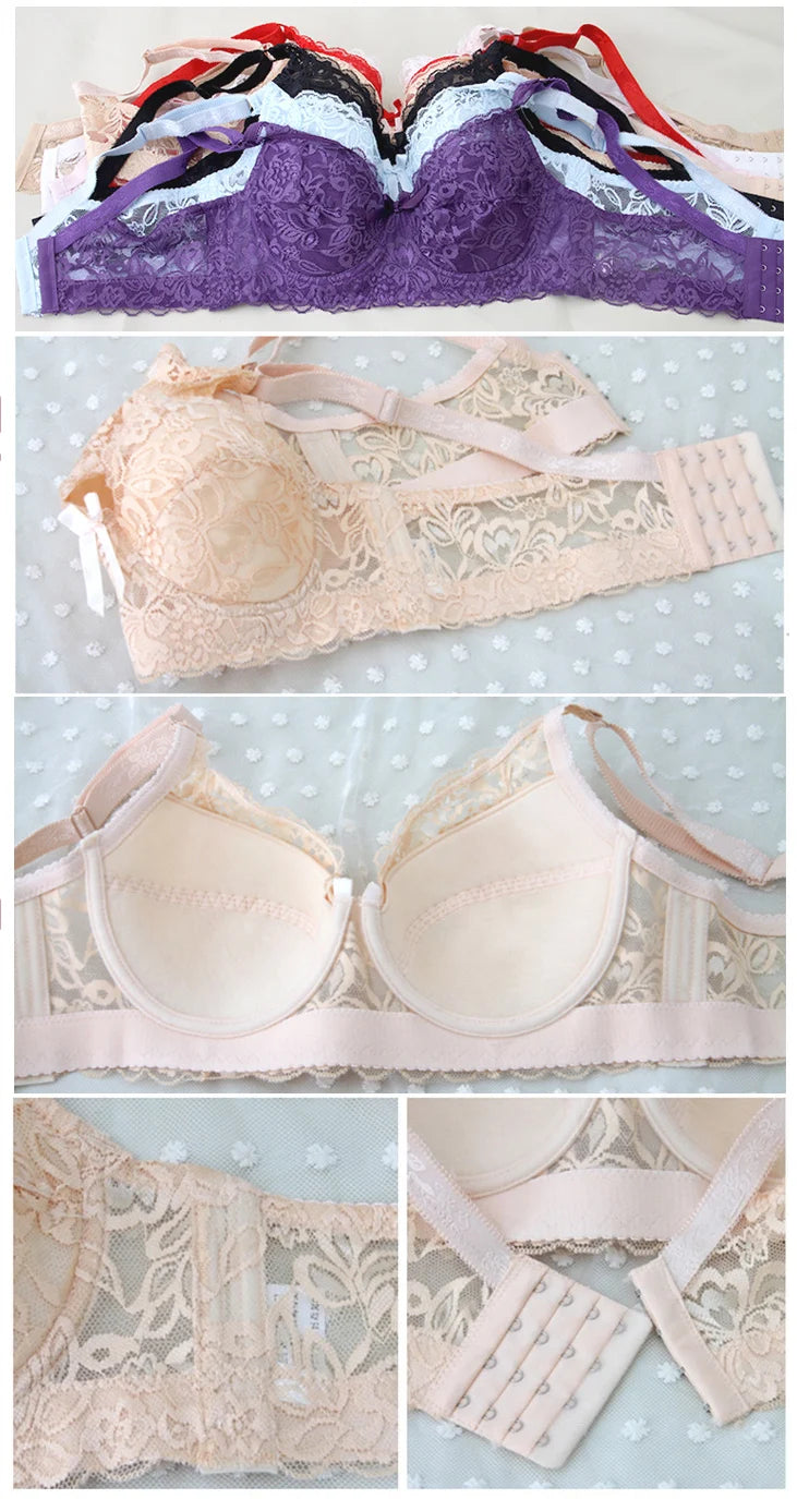 Cotton Bras for Women Lace Floral Sexy push up Cup B C D 105D 105C 105B 100D 100B 95D 95C 95B 90D 90C 85D 85C 80D 80C 80B  C3306