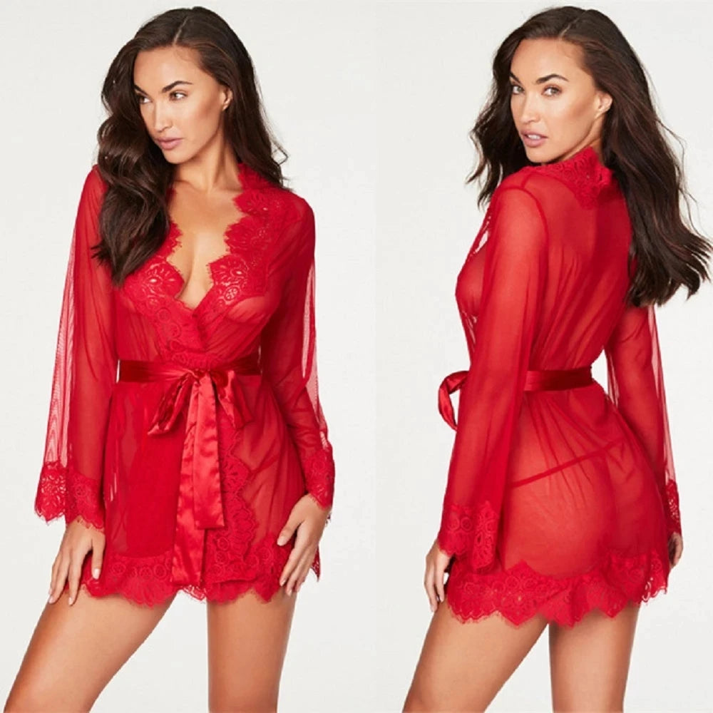 Sexy Lingerie Woman Erotic Pajamas Lace Lingerie Sex Clothes Babydoll Erotic Transparent Dress Black Sexy Lingerie Hot Dress