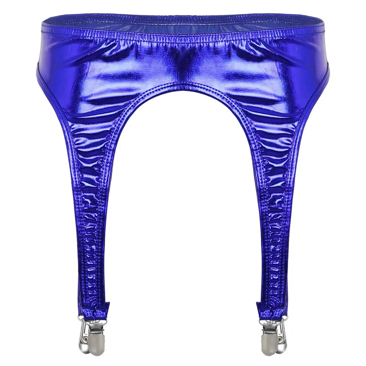 Women's Garters Gothic Lingerie Shiny Metallic High Waist Suspender for Thigh High Stockings Rave Festival Pole Dance Costume