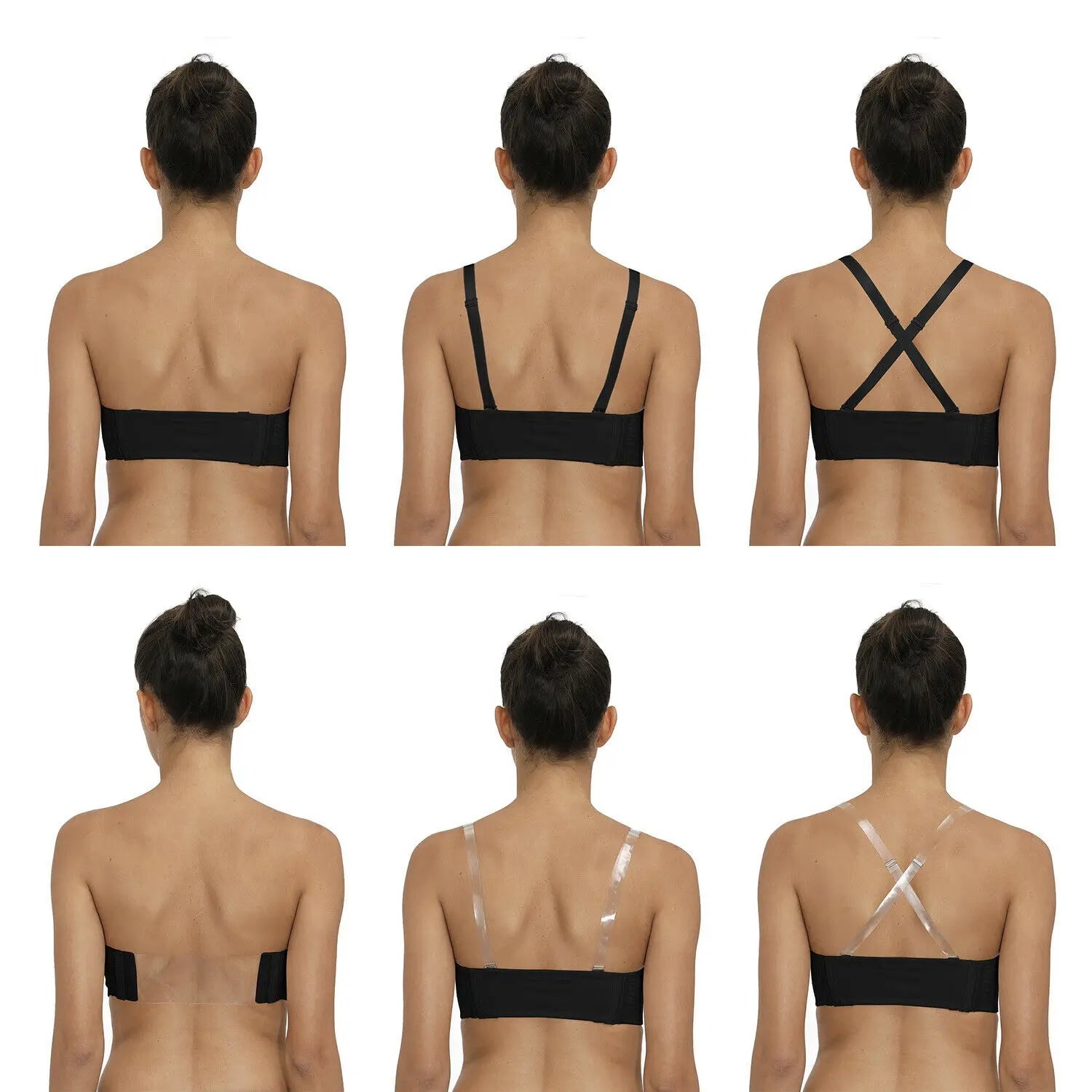 Bras For Women Sexy Lingerie Straps Backless Silicone Padded Push Up Bras Low Bra Everyday Strapless Wedding Underwear Underwire