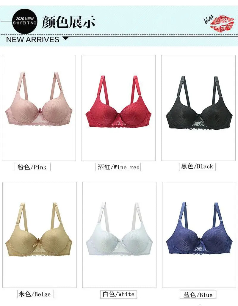2020 New Bras For Womens Padded Lingerie With Bow Big Size 5XL 6XL Bralette Push Up Brassiere Vest Wireless BH Underwear